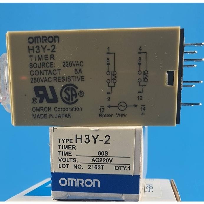 OMRON H3Y 2 60sec 220v Timer - H3Y-2 10 วินาที