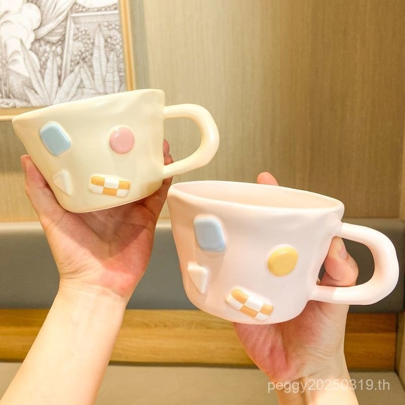 แก้วนม สาวน่ารักย้อนยุคถ้วยน้ําเซรามิกชายหญิงถ้วยกาแฟนมถ้วยอาหารเช้ามูลค่าสูง
