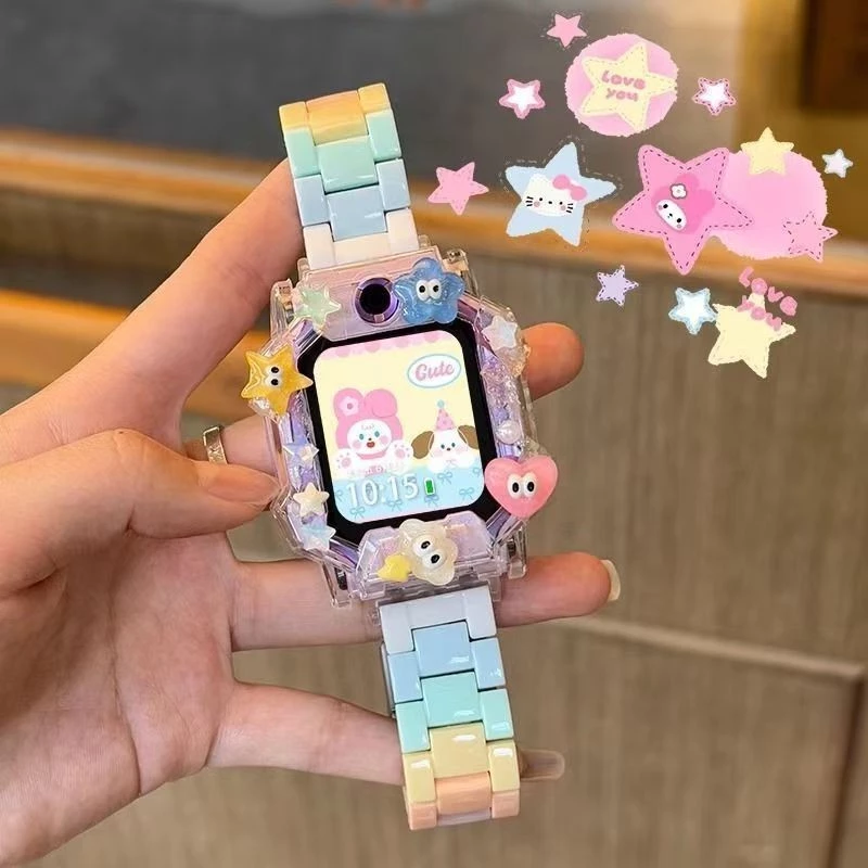 Dopamine Series Imoo Z1 Z2 Z3 Z6 Z7 X10 สายรัดแม่เหล็กสีรุ้งพร้อมเคสป้องกันโปร่งใสลาย DIY