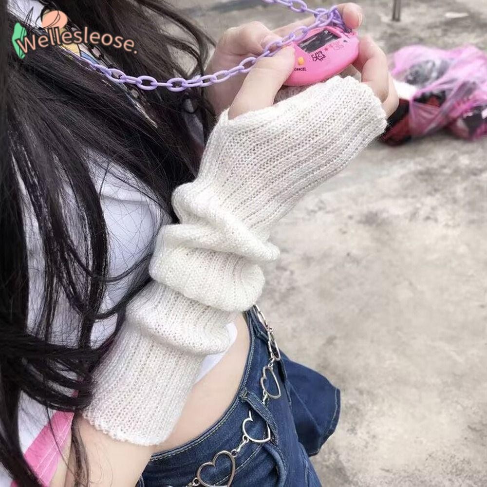 ปลอกแขนกันหนาวถักไหมพรมไร้นิ้ว แฟชั่นฤดูใบไม้ร่วงฤดูหนาว สําหรับอากาศเย็น