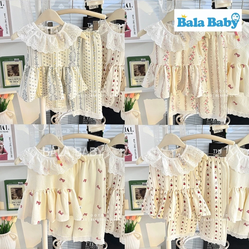 ชุดเสื้อ เสื้อแขนสั้น+กางเกงขายาว แฟชั่นสไตล์เกาหลี สำหรับเด็กผู้หญิง ชุดฤดูร้อนเด็ก พิมพ์ลายน่ารักๆSize80-120  DXT98 thumbnail 4