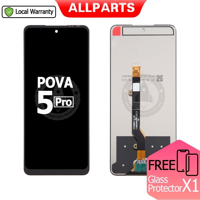 ALLPARTS สําหรับ Tecno Pova 5 Pro LH8n LCD Touch Screen Digitizer เปลี่ยน