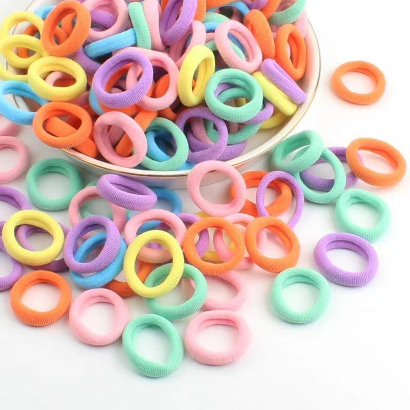 กิ๊บติดผมหางม้า ชุดยางรัดผมเด็ก 100 ชิ้น เครื่องประดับผมแฟชั่นเกาหลี เหมาะสำหรับเด็กผู้หญิง ไม่ทำให้ผมเสีย