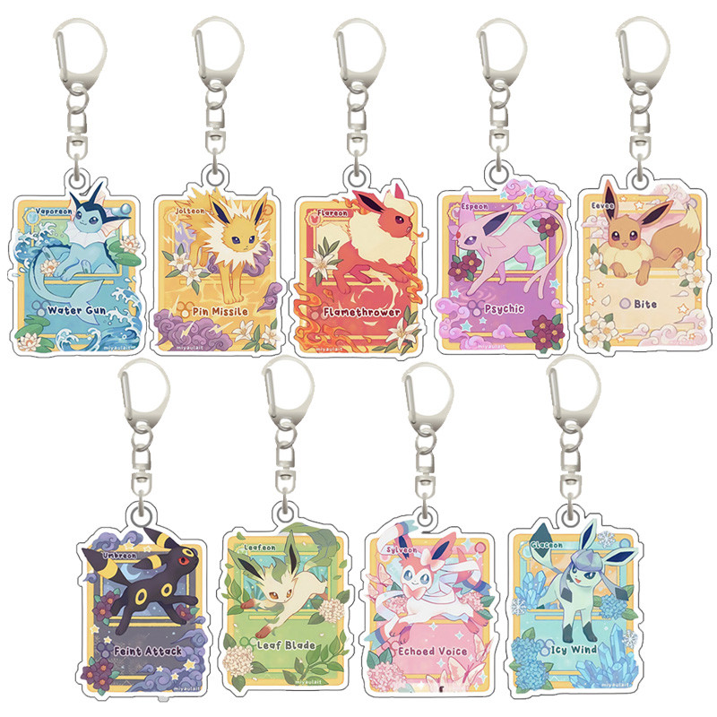 อะนิเมะ Pokemon eeveiolution umbreon sylveon อะคริลิคพวงกุญแจ DIY Made อะคริลิคพวงกุญแจกระเป๋าตกแต่งจี้ tr