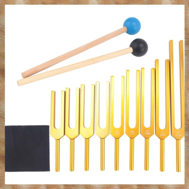 [KYG] ส้อมจูนชุด 9 ชิ้น 174/285/396/417/528/639/741/82/963Hz ส้อมจูน, ชุดเครื่องมือรักษาเสียงสําหรับ