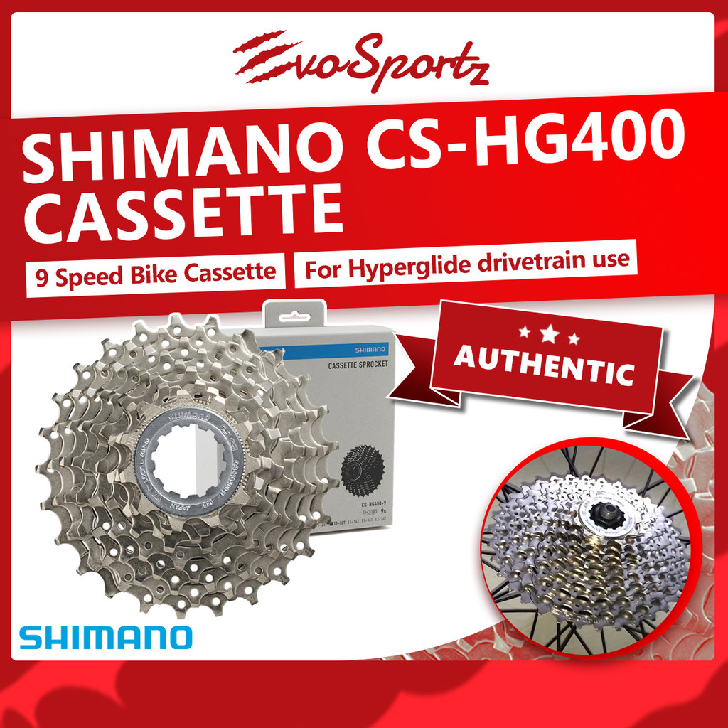 Shimano CS-HG400 Cassette 9 Speed Bike Cassette 9 Speed Gears Road Bike