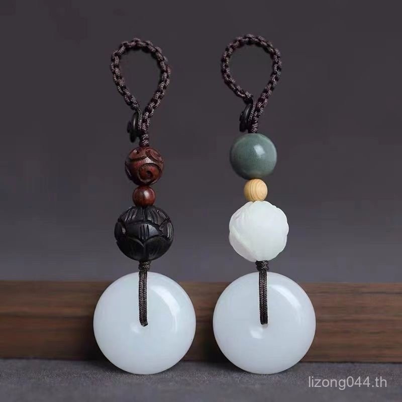 หยกลิ้นจี่แช่แข็งหินหยาบธรรมชาติปลอดภัยหัวเข็มขัดสีขาวโมราจี้จี้ผู้ชายผู้หญิงสีขาวอาเกตคริสตัลสร้อยค