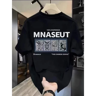 แฟชั่นเสื้อยืดแขนสั้นคอกลมสีดำขนาดใหญ่สไตล์เรโทรสำหรับผู้ชาย เสื้อยืด oversize เสื้อยืด เสื้อยืดคู่รัก