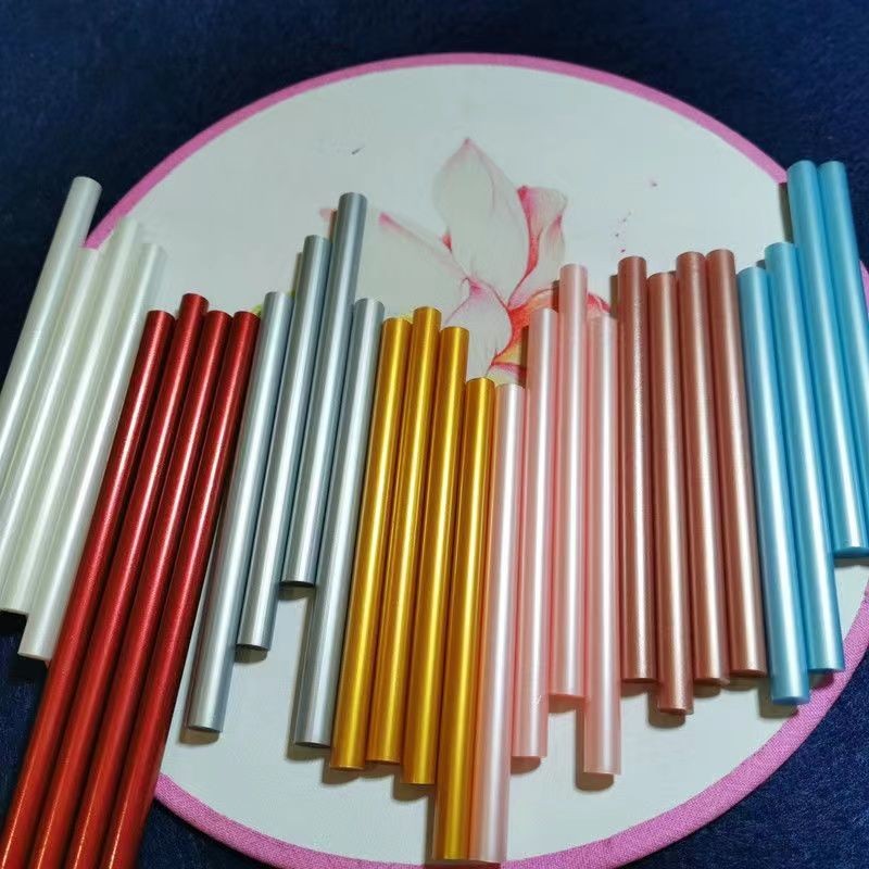 กระเบื้องเมทัลลิคสีฟ้าMMmmสีกาวขี้ผึ้งRodกาวร้อนละลายขี้ผึ้งRodกาวโดยใช้คู่มือซีลทํากระเบื้องเมทัลลิ