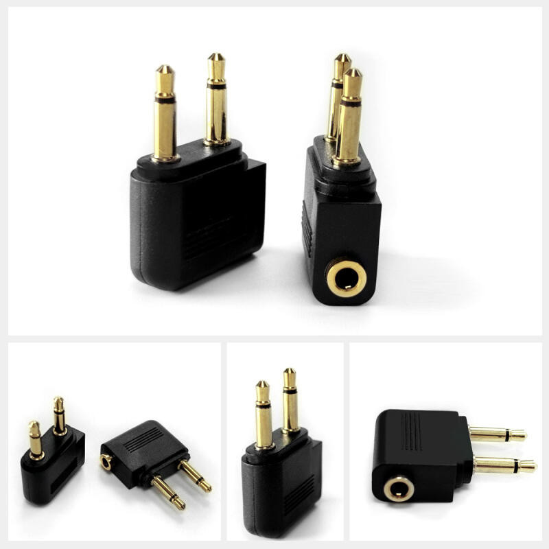 Hdoorlink ปลั๊ก 3.5 มม. Adaptor แจ็คเสียงหูฟังอะแดปเตอร์แปลงชุดหูฟังขั้วต่อ 3.5 มม.สําหรับ Airline เครื่องบินหูฟังท่องเที่ยว