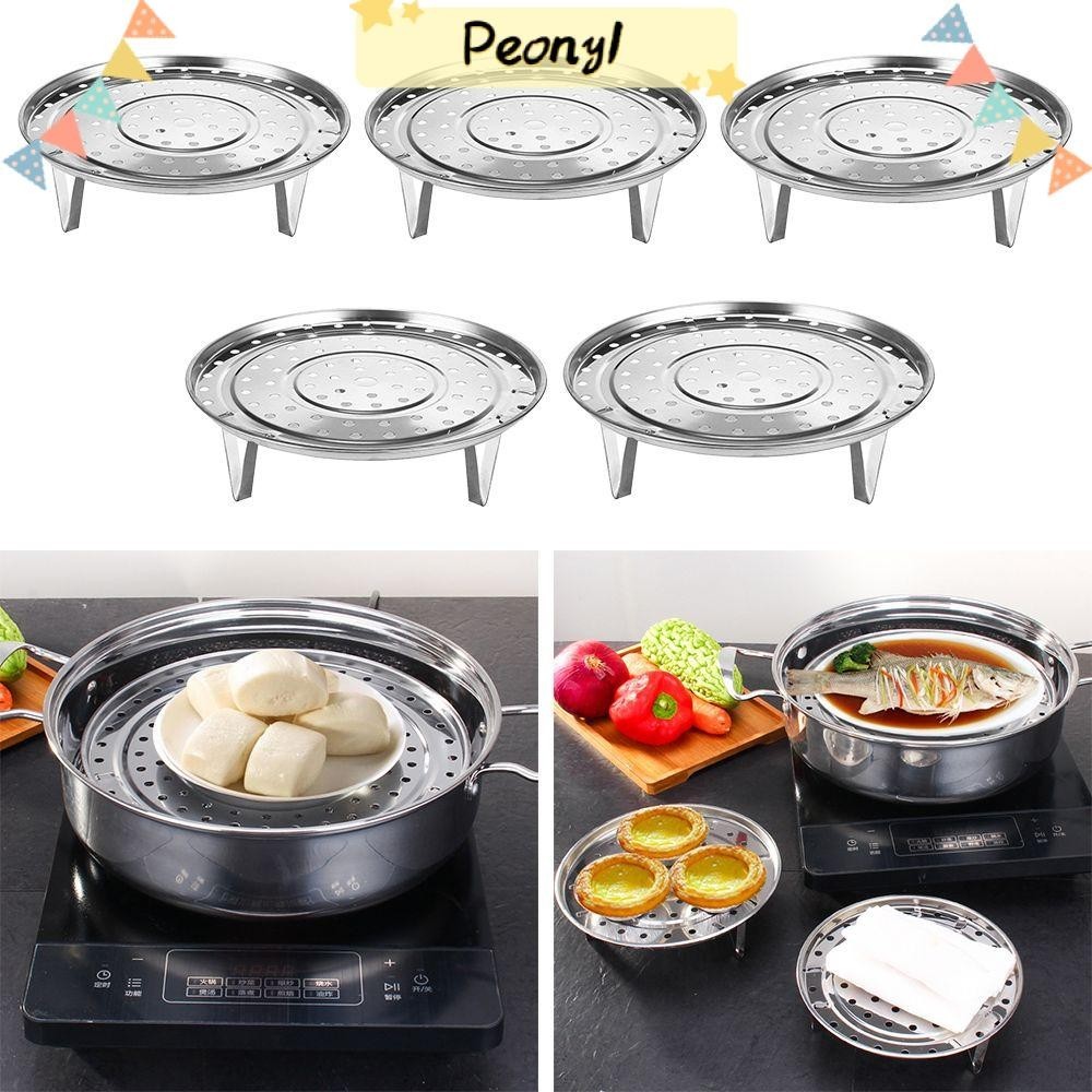Pdony Steamer Rack มัลติฟังก์ชั่นถาดขาตั้งอุปกรณ์ครัวหม้อนึ่ง