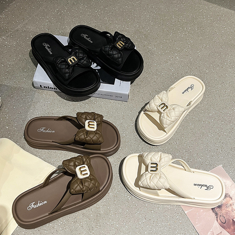 🍓EnJoy🍓 พร้อมส่ง (LT-8805) รองเท้าแตะแฟชั่น ดีเทลโบว์สง่างาม ใส่แล้วสวย รองเท้าผู้หญิง รุ่นเปิดเท้า - รูปที่ 2