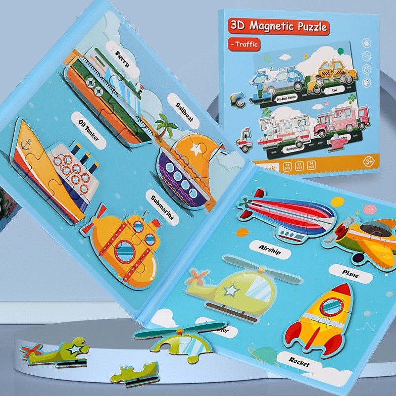 หนังสือจิ๊กซอว์แม่เหล็ก จับคู่ สัตว์ ผัก ผลไม้ รูปที่ 8