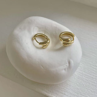 Sweet Girls Water Drop Siver Gold Buckle Piercing ต่างหูหู Studs อุปกรณ์เสริม