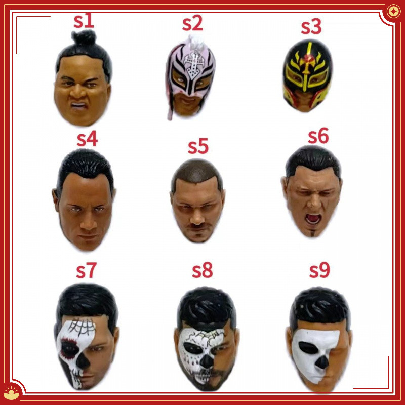 Wwe นักมวยปล้ํารูปหัวแกะสลักร่วมเคลื่อนย้ายได้ตุ๊กตาอุปกรณ์เสริม DIY Props