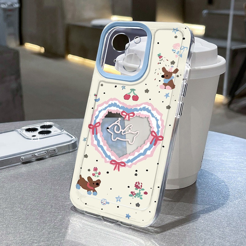 Creative Ice Skating PuppyCasing ใช้งานร่วมกับสําหรับIPhone Case 13 11 12 15 14 Pro Max X XR XSMAX SE 2020 8 7 Ip 6S 6 Plusน่ารักตลกซิลิโคนกันกระแทกเคสโทรศัพท์