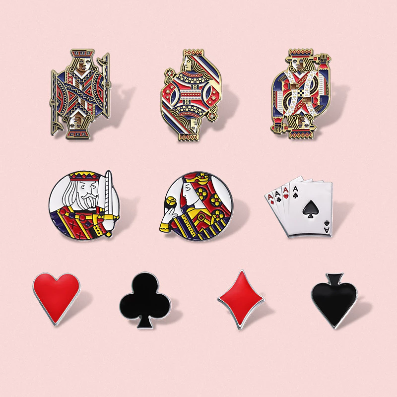 เล่นการ์ด King และ Queen การ์ตูน Avatar เข็มกลัดเคลือบเกมป้ายโลหะ Lapel Pin เครื่องประดับอุปกรณ์เสริมของขวัญ