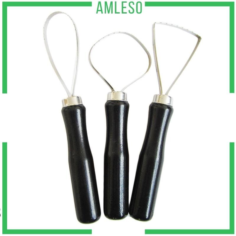 [Amleso] 3 ชิ้น DIY ประติมากรรม Scraper รุ่นแกะสลัก Shaper เครื่องปั้นดินเผาชุดเครื่องมือดินเหนียว