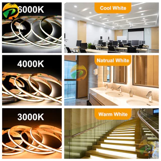 Cob ไฟ LED Strip 320 480 LEDs ยืดหยุ่น5มม. 8มม. FOB เทปแสงริบบิ้น ra90อบอุ่นธรรมชาติเย็นสีขาวแสงหรี่แสงได้ DC12V 24V