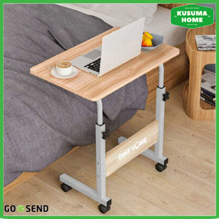 Meja Laptop Portable Adjustable TaffHOME Meja Kerja WFH Multifungsi dengan Roda dan Pengaturan Ketinggian - 60x40 Hitam