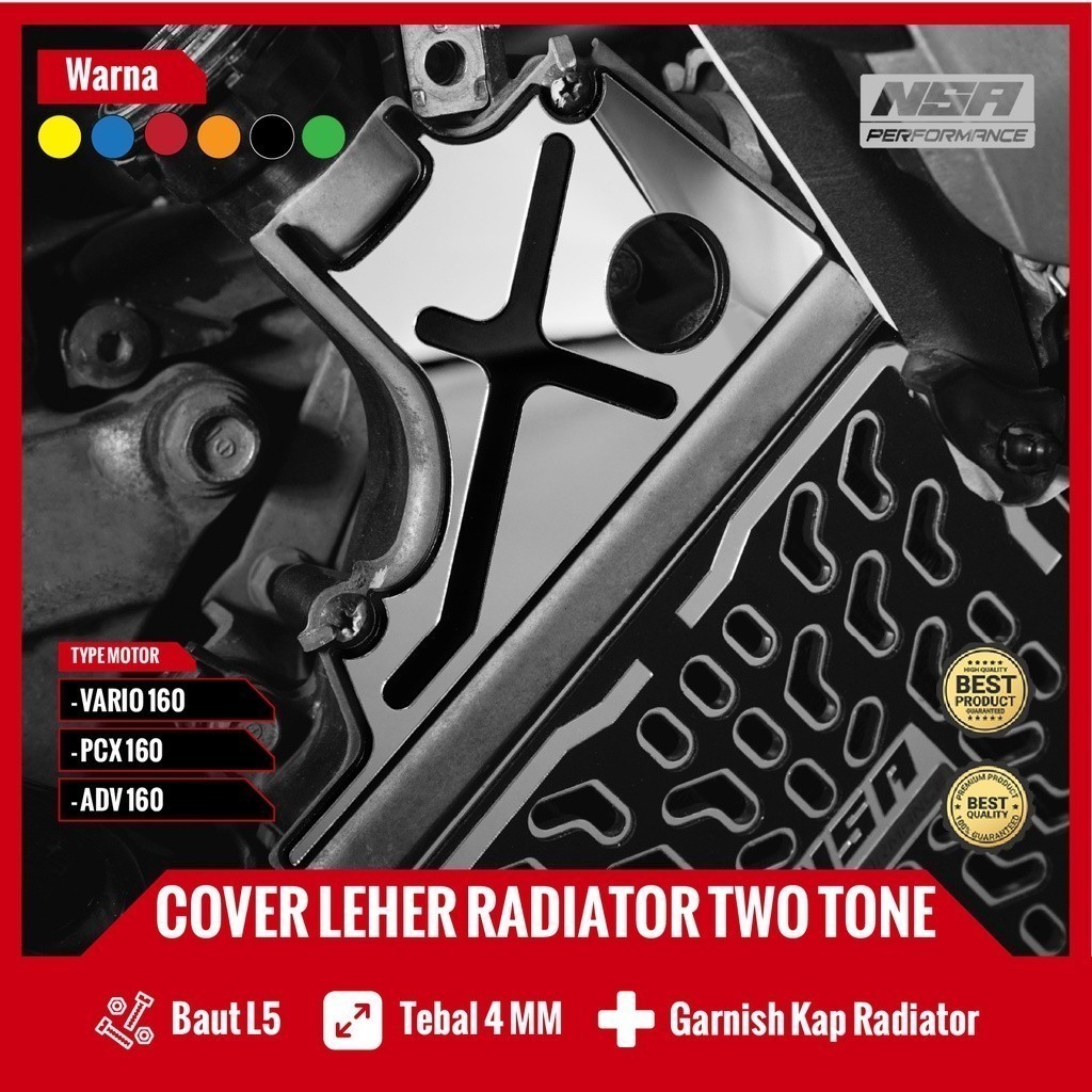 NSA TWO TONE RADIATOR คอฝาครอบ HONDA (VARIO PCX ADV STYLO) Honda 125/150/160 หม้อน้ําคอ Garnish NSA 