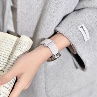 ซิลิโคนสายรัดห่วงแม่เหล็กพร้อมเคสสําหรับ เสี่ยวหมี่ For Mi band 10 9 8 7 6 5 4 3 สร้อยข้อมือซิลิโคนอ่อนวงปก