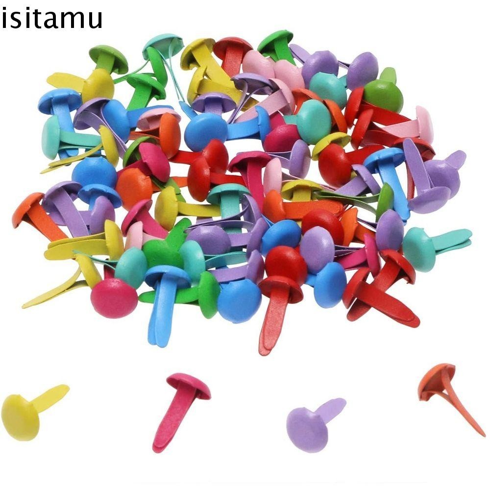 Isitaft Brads DIY 100 ชิ้น Art Project กระดาษงานฝีมือโรงเรียน Fasteners Craft Accessory
