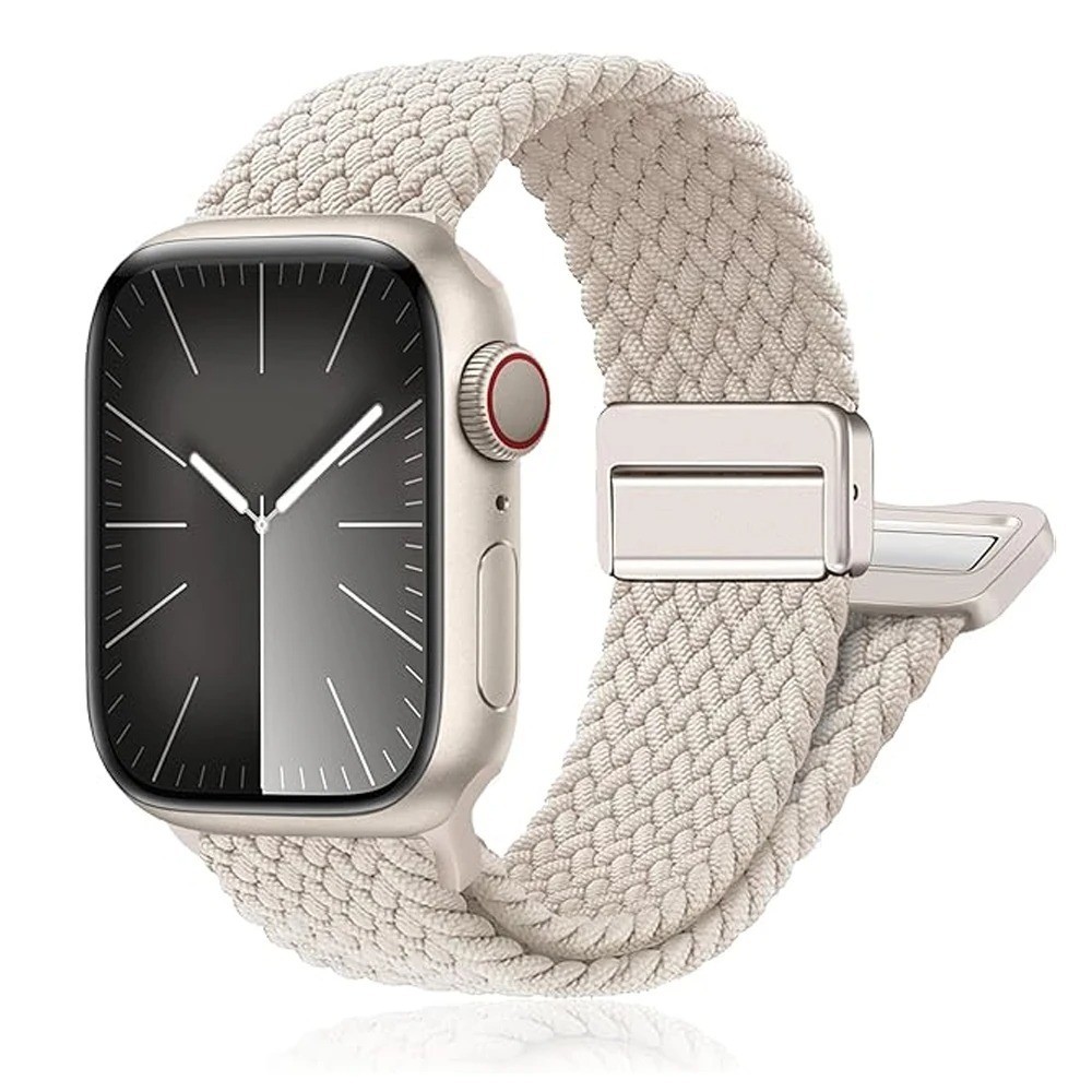 Braided SOLO LOOP สําหรับ Smart Watch Band 45 มม.49 มม.44 มม.40 มม.41 มม.42 มม.แม่เหล็ก Correa สร้อยข้อมือ Series SE 9 7 3 5 6 8 Ultra