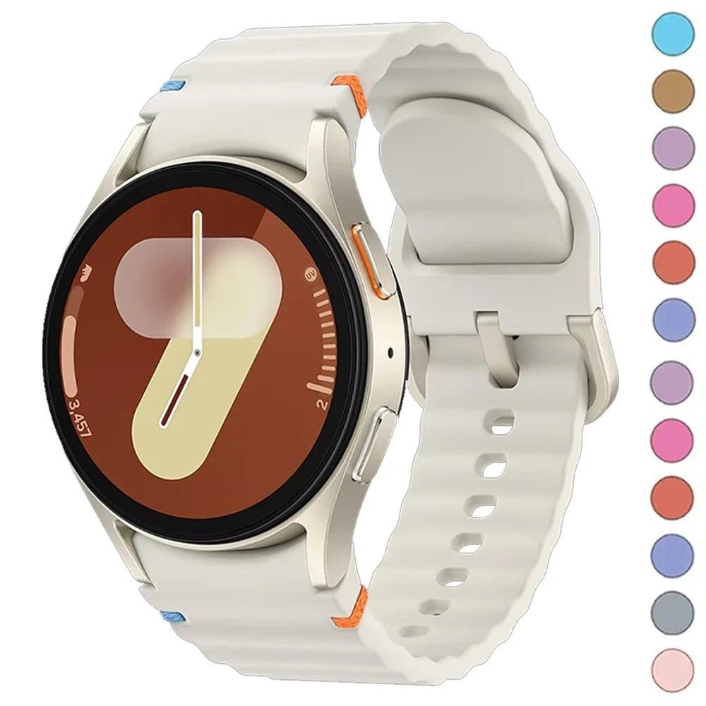 สายซิลิโคนสําหรับ Samsung Galaxy Watch 7 6 5 4 44 มม.40 มม.5 Pro 45 มม.สร้อยข้อมือสําหรับ Galaxy Watch 6Classic 43 มม.47 มม.