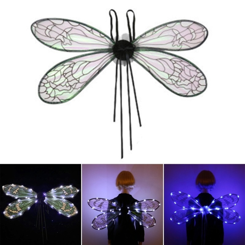 SAK Light Up Angel Wing Dragonfies Wing LED Cicada Wing Wing Wing Wing for Halloween Elves