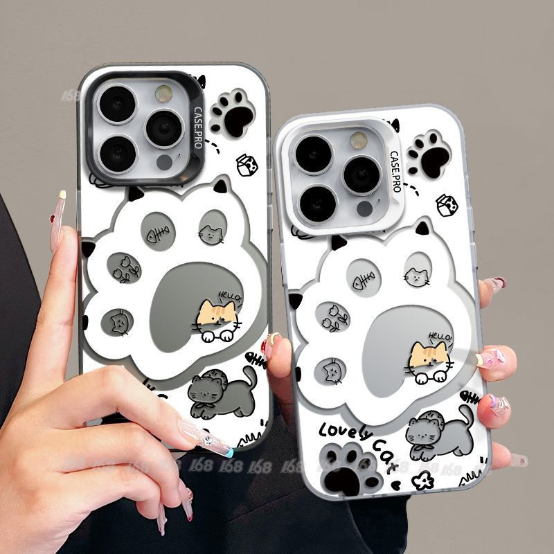 เคส iQOO Z9 Z9X 5G Case เคส IQOO Z9 Turbo โทรศัพท์มือถือแบบแข็ง ผิวด้าน กันกระแทก ลายอุ้งเท้าแมวน่ารัก หรูหรา สําหรับ