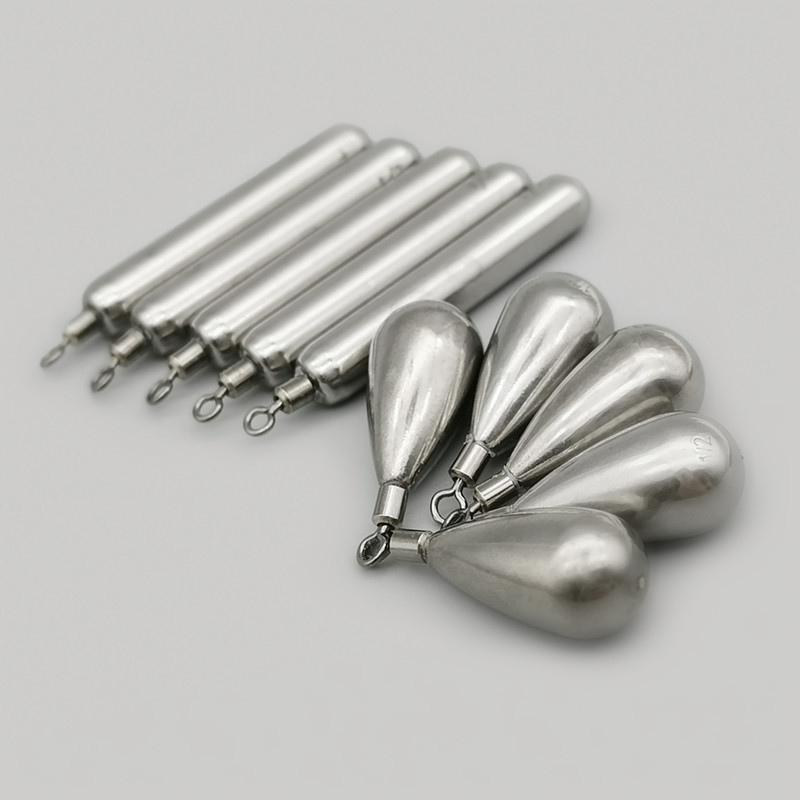 ส่งออกเหล็กทังสเตนฟรีตกปลา Rig Drop-Shaped Long Strip Fine Lead จี้ Lure Free Water Drop จี้ทังสเตนทรงกระบอก