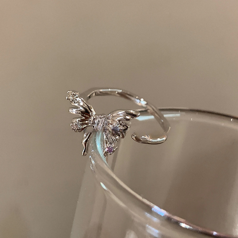 1ชิ้นผิดปกติผีเสื้อแหวนนิ้วเครื่องประดับเช่นของขวัญสําหรับผู้หญิงหวานสาว - รูปที่ 3