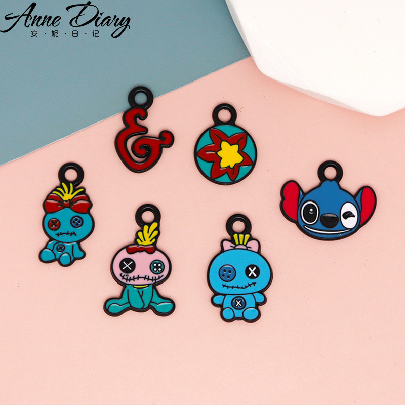 2 ชิ้น/ล็อตการ์ตูน Stitch สีดํา Hallowmas สัตว์เคลือบจี้อุปกรณ์เสริม Charms สําหรับผู้หญิง, Key Chain/ต่างหู/สร้อยคอจี้ทําด้วยมือ DIY เครื่องประดับ 114