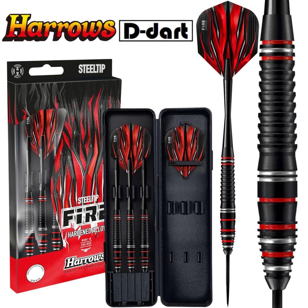 HARROWS STEEL TIP DARTS - FIRE HIGH GRADE ALLOY DART SET STEEL DART (ARROW DART KELULI)