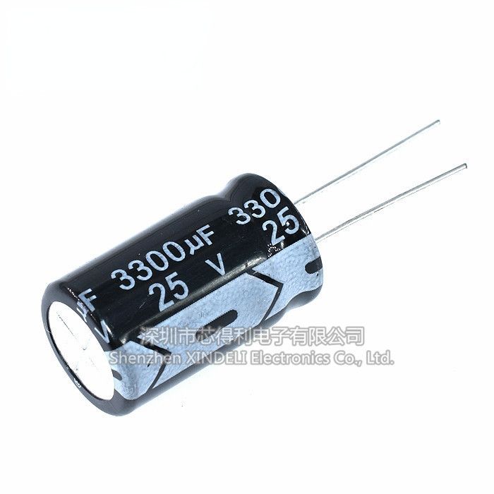 In-line อลูมิเนียม Electrolytic Capacitor 25V 3300UF Volume 16 * 25 16X25MM Plug-In Capacitor 3300U 