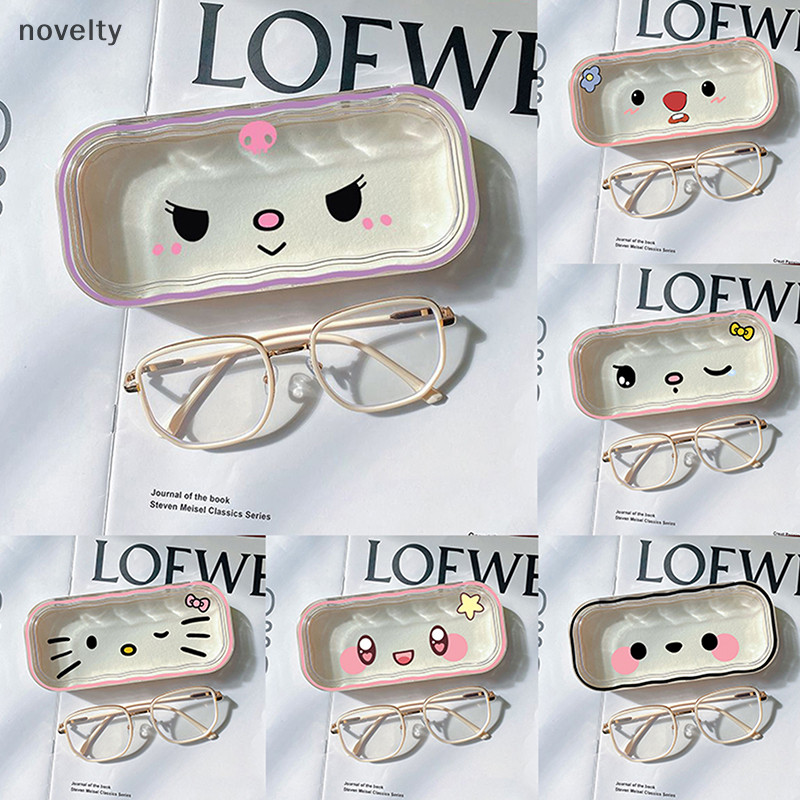 Nly ใหม่ Sanrio Hello Kitty แว่นตา Kuromi กล่องเก็บอะนิเมะ Kawaii การ์ตูนโปร่งใสแว่นตากันแดดป้องกันกรณีของขวัญสําหรับสาว N