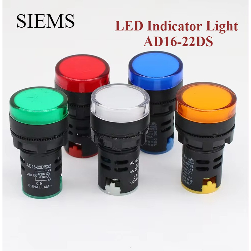 ไฟแสดงสถานะ AD16-22DS หลอดไฟ LED ไฟแสดงสถานะสัญญาณสัญญาณไฟ AD16-22DS แผง Mount โคมไฟ Multicolor 22 มม.20mA 12V 24V 110V 220V 380V