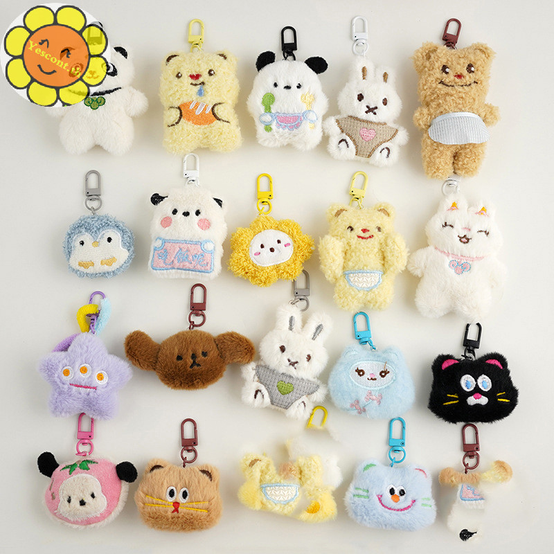 Yescont ตุ๊กตาน่ารักหมีน้อยกระต่ายตุ๊กตาพวงกุญแจการ์ตูนสัตว์จี้ Keyrings แฟชั่นกระเป๋าเป้สะพายหลังอุปกรณ์ตกแต่งของขวัญ TH
