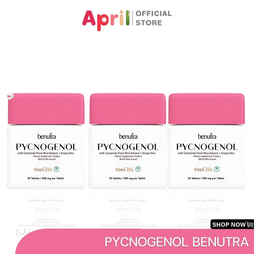 พิโนจินอล เม็ดเหลืองเลือนฝ้า PYCNOGENOL บีนูทร่า benutra ลดเลือนฝ้า กระ จุดด่างดำ 3 กระปุก
