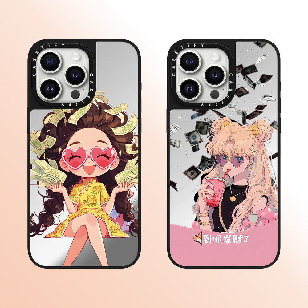 Casetify ได้รวยด้วยเคสโทรศัพท์กระจกคุณภาพสูงเหมาะสําหรับ iPhone 15 Pro Max 14 Pro Max 13 Pro Max 15 Pro 14 Pro 13 Pro 12 Pro 11 แฟชั่นป้องกันการตกฮาร์ดแคส