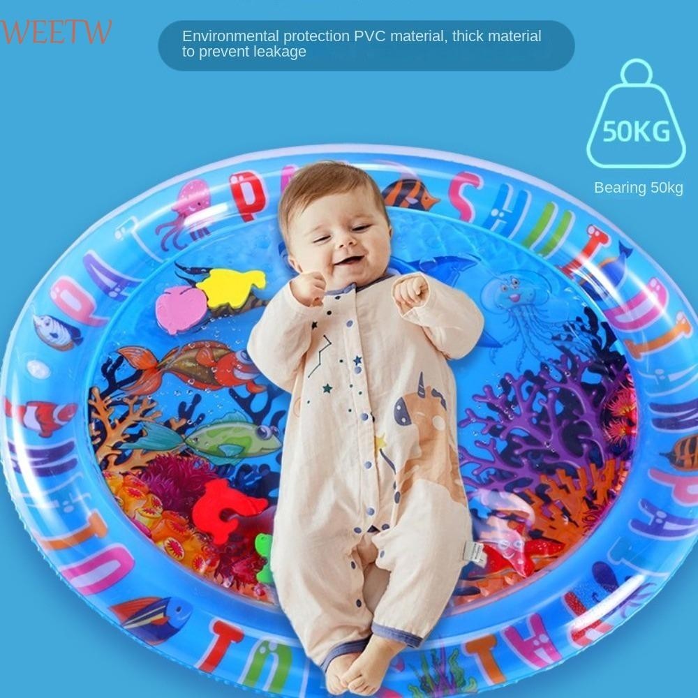 Weekw เสื่อเล่นน้ําเด็ก, Inflatable หนา PVC ทารก Tummy Time, Ocean World การ์ตูน Early Education Inflatable Water Pad สําหรับทารก/ทารก/เด็กวัยหัดเดิน/เด็ก