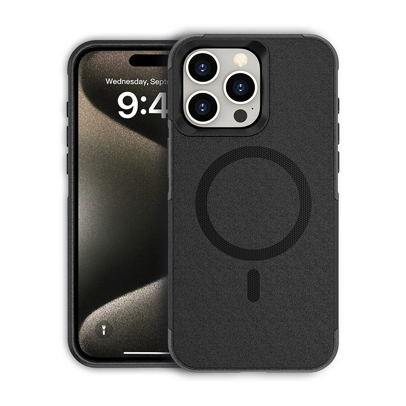 เหมาะสําหรับ 16 เคสโทรศัพท์มือถือกล่องพร้อมแม่เหล็กดูด Magsafe สองอันสําหรับ IPhone 15/16 ProMax ป้องกันการตกหล่นและกันฝุ่น