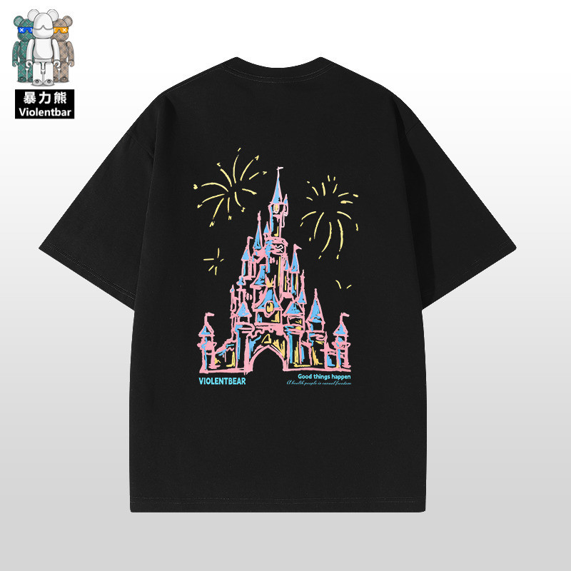 [พร้อมส่ง]【Violent Bear】Official upgrade 250 grams heavy Xin ธรรมดา สไตล์ ใส่สบายๆ แฟชั่น ชีฟอง