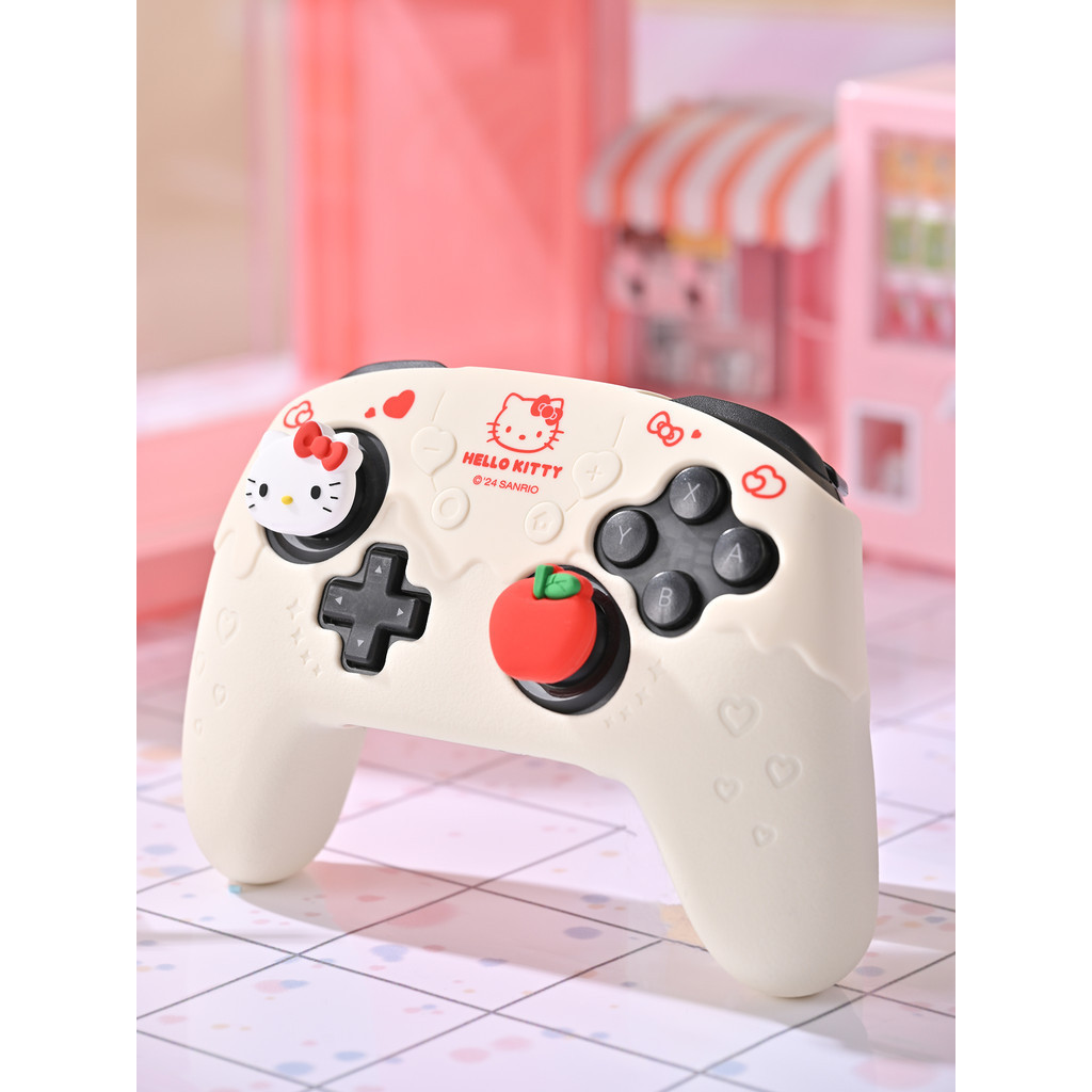 Geekshare HelloKitty ผิวคอนโทรลเลอร์ซิลิโคนกันลื่นและป้องกันเหงื่อสําหรับคอนโทรลเลอร์ PS5 และคอนโทรลเลอร์ NSPRO