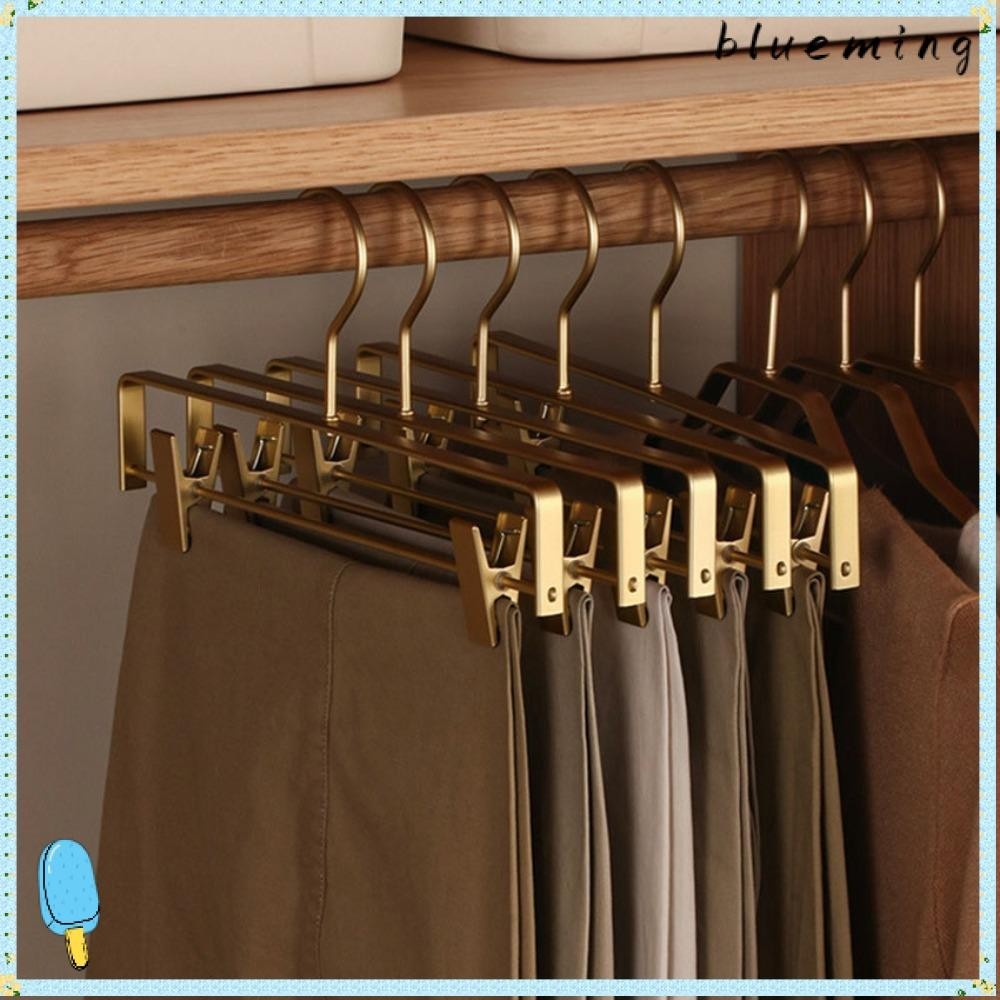 Blueming2 ไม้แขวนเสื้อ, อลูมิเนียมอัลลอยด์กันลื่นกางเกงแขวน, คุณภาพทอง/เศษไม้ Anti-corrosive Traceless ราวตากผ้าเสื้อผ้า