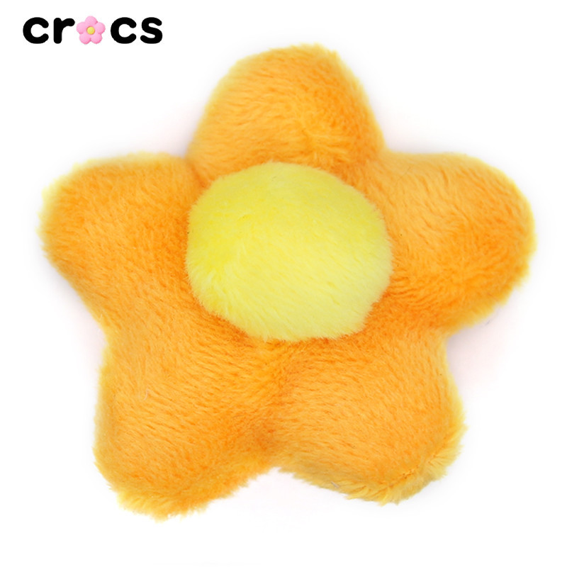 ใหม่ Crocs 3D Plush Sunflower อุปกรณ์เสริม DIY รองเท้าหัวเข็มขัดอุปกรณ์เสริมคุณภาพสูงตกแต่งรองเท้าหัวเข็มขัด