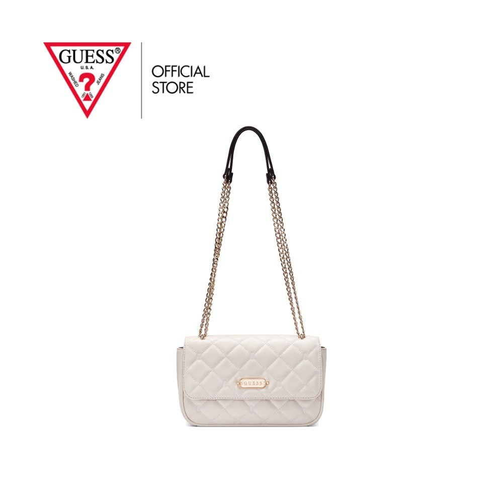 GUESS กระเป๋าสะพายข้าง รุ่น VG903412 QUINCEY CROSSBODY FLAP สีขาว