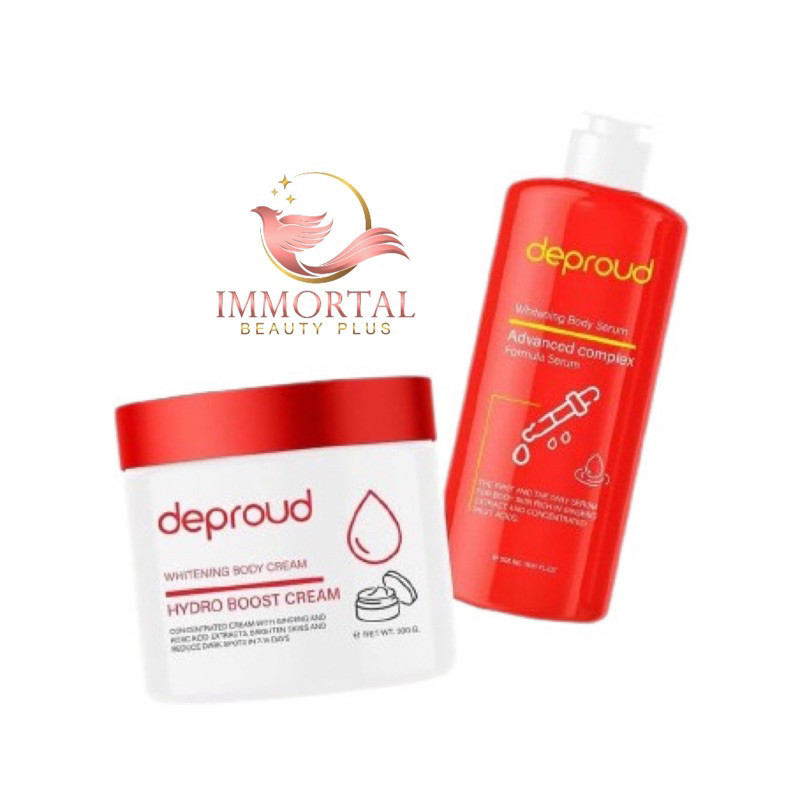 แท้ % Deproud ดีพราวด์ โสมฝาแดง โสมโกจิ กรดแดง Whitening Body Serum Advanced Complex / Hydro Boost Cream ราคาต่อ1ชิ้น