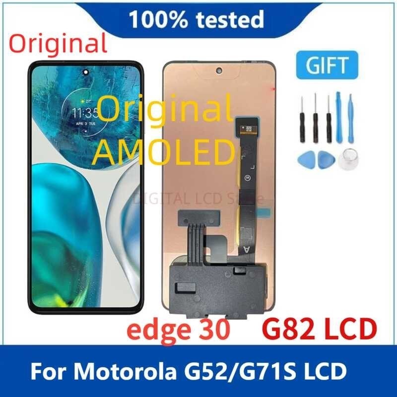 6.6'' Original AMOLED For Motorola G52 G71s edge 30 LCD Display Touch Panel Screen Digitizer Assem